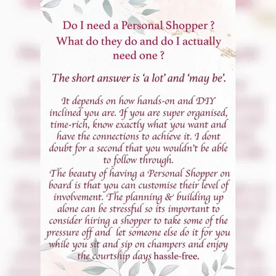 Wondering if a personal shopper is right for you? The beauty of this service is its flexibility. I can customize my involvement to fit your needs, whether you want a hands on partner or someone to handle all the details for you.