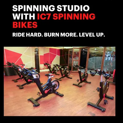 Our spinning studio is equipped with elite IC7 Spinning Bikes. These machines offer performance tracking and precision resistance, making every indoor cycling class a challenging and rewarding cardio workout.