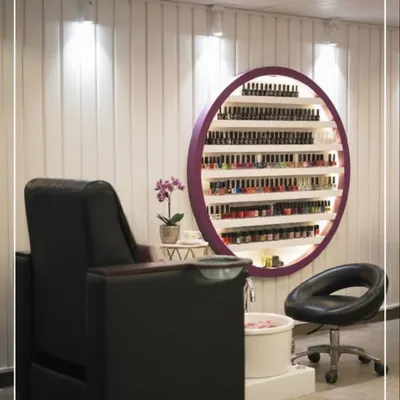 This is my dedicated station for spa manicures and pedicures. I maintain a clean, organized, and relaxing space with comfortable seating to ensure you have a pleasant and professional experience.