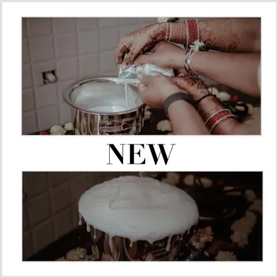The traditional milk boiling ceremony, a symbol of prosperity and abundance in a new home. I focus on capturing these significant cultural details.