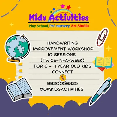 Our Handwriting Improvement Workshop is available through online sessions as well. These twice-a-week classes are perfect for 6 to 11-year-old kids looking to refine their penmanship.