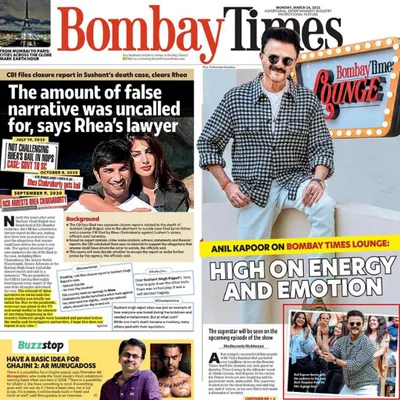 A proud moment being featured on the front page of the Bombay Times with superstar Anil Kapoor. This recognition from a leading daily is a highlight of my career.