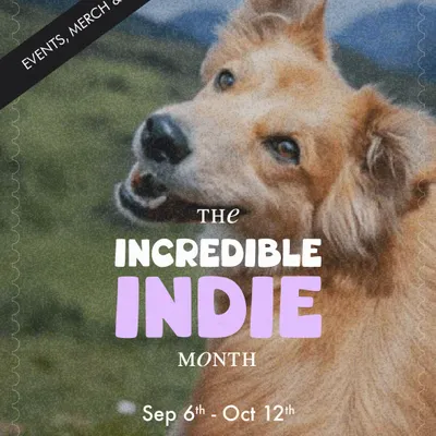 The face of our 'Incredible Indie Month' campaign. This poster captures the beautiful and expressive nature of our native dogs, inviting everyone to join our celebration.