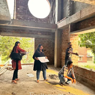 Every project begins with a vision. Here, my team and I are on-site during the initial civil stage, mapping out the space and discussing how to best optimize the layout before the first wall is even built.