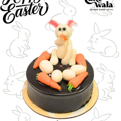 Hop over for a sweet Easter treat! Our Rum and Spice Bento Cake is specially decorated for the occasion with a cute bunny and marzipan carrots.