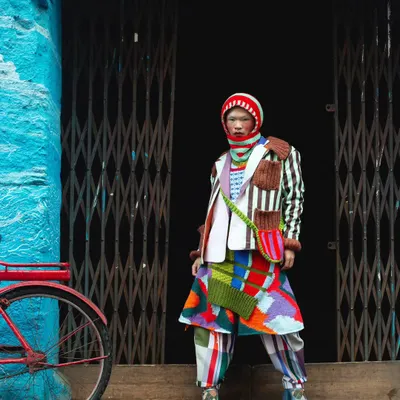 This is what it looks like to wear your imagination. A riot of color and texture against the urban landscape, this shot from my "Kaleidoscope" series is about breaking free from conformity and celebrating bold, unapologetic style.