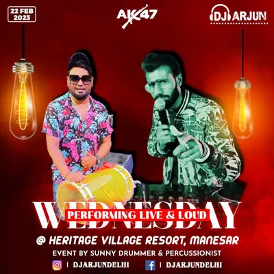 The ultimate fusion of electronic beats and live dhol. Performing with the AK47 band at Heritage Village Resort, Manesar, we created a high-octane set perfect for a Punjabi wedding party.