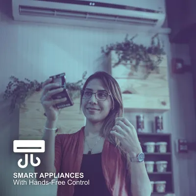 Offer a premium experience with hands-free appliance control. Guests and employees can adjust the air conditioning and other devices using their voice or our app, adding a touch of modern luxury.