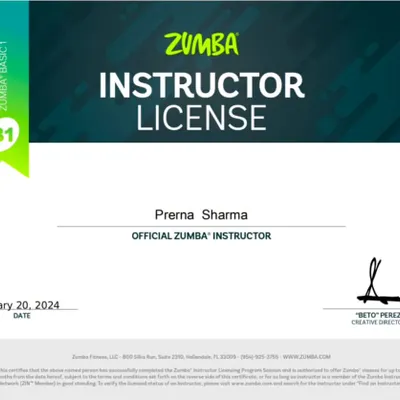 I was so grateful to receive my official Zumba Instructor License on such an auspicious day. This is my commitment to bringing you the best, most authentic classes.