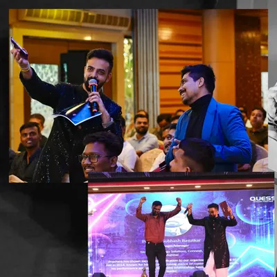 A collage from the Sangam 2025 annual day for Quess Corp in Mumbai and Pune. I have hosted over 10 shows for them since 2017.