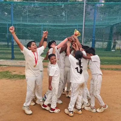 Emerging champions! Our young team celebrating with the trophy after a thrilling victory in the Triangular Series 2025.