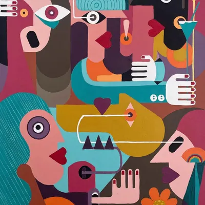 'Empowered She', a vibrant 20x24 inch abstract piece. Its smaller size makes it perfect for an entryway, study, or above a bar counter, adding a pop of color and personality.