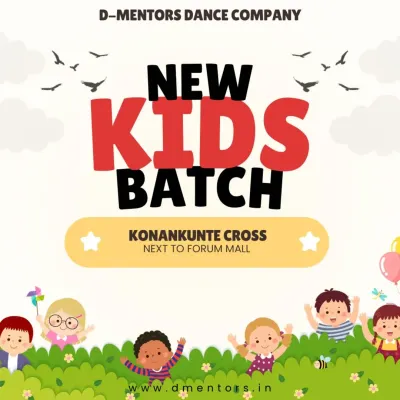 New kids' batch starting at our Konankunte Cross location. We offer level-based training in hip-hop and Bollywood for kids starting from 5 years old.