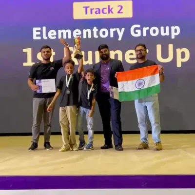 A fantastic victory at the Codeavour International Championship. Team Terrazen celebrates their 2nd place win in the track 2 category after a score review during the award ceremony.