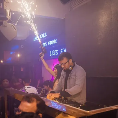 Igniting the dance floor with some sparkler action at Wheelhouse. I make sure every night feels like a celebration, creating memorable moments for the crowd.