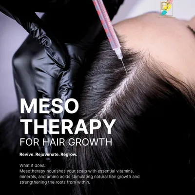Mesotherapy is a powerful, non-surgical treatment for hair growth. By injecting a customized blend of nutrients directly into the scalp, I can effectively revive, rejuvenate, and regrow hair by strengthening the roots from within.