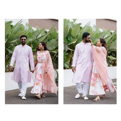 A sweet diptych from Likith and Kusum's Haldi ceremony. These are the candid, playful moments that I love to capture between a couple.