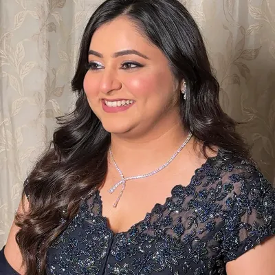 A beautiful smile from a happy client. I assisted the lead artist in creating this radiant and joyful look for her wedding function.
