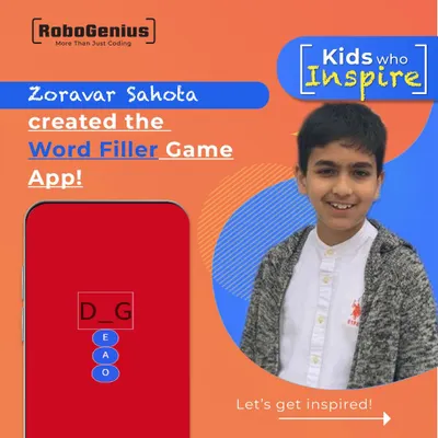 Meet Zorawar Sahota, one of our inspiring young coders. He designed and built the 'Word Filler Game App', a fun and engaging word puzzle that showcases the practical skills learned in our app development courses.