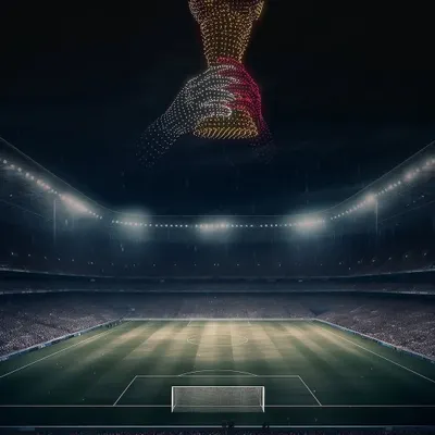 I create visuals worthy of a global audience. This World Cup trophy formation over a packed stadium demonstrates my ability to perform under pressure at the world's most-watched sporting events.