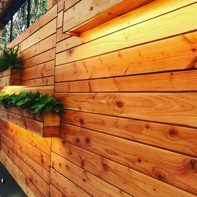 We designed and built this custom wooden wall with integrated planters to liven up a driveway in Juhu. The warm wood and inset greenery turn a boring garage wall into a stylish feature.