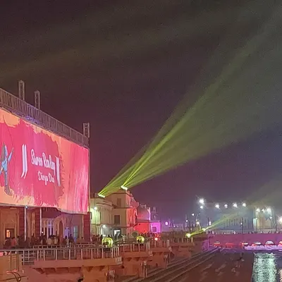 For the Shree Ram Rang event in Ayodhya, we integrated a massive LED video wall with a distributed sound system. This ensured that the visual spectacle was perfectly matched with immersive audio, creating a cohesive experience for the audience along the riverfront.