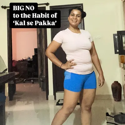 This was me. I know the feeling of procrastination, of saying 'Kal se pakka' (definitely from tomorrow). As a coach and a new mom, holding myself accountable was tough, but I knew I had to start somewhere to get back on track.