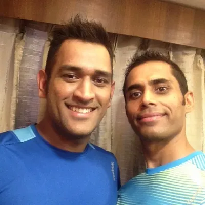 A great moment with the one and only MS Dhoni. His dedication to fitness is an inspiration.