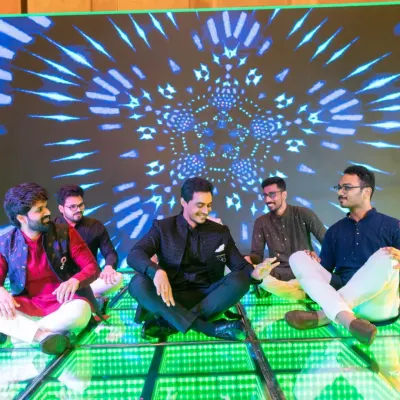 A cool and relaxed pose from the groom's squad. I love creating unique formations and picture-perfect moments within the choreography that look great both live and in photos.