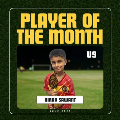 Nirav Sawant, our Player of the Month for June 2025 in the U9 category.