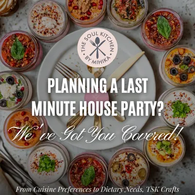 Planning a last-minute house party? We've got you covered. From cuisine preferences to dietary needs, we craft every customisation detail with care so you can host without the stress.