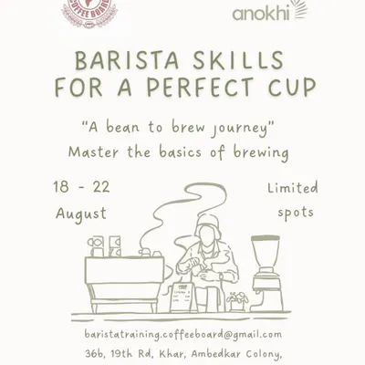 My passion for learning extends beyond the yoga mat. This poster announces my special Barista Skills workshop, hosted in collaboration with the Coffee Board of India. It is a hands-on, five-day journey from bean to brew, perfect for anyone looking to deepen their love for coffee or pursue it professionally.