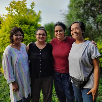My core team. Here we are at the Sambhaavnaa Institute, dreaming up the future of Haan Hum. I am so proud to walk this path with these incredible women.