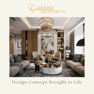 At Oberoi Architects, we craft luxury interiors from concept to completion. This image represents our promise to bring your design concept to life.