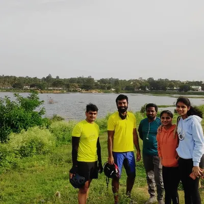 A happy group photo by the lake after our post-lockdown ride. It was great to be back on the saddle together.