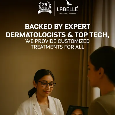 Every treatment plan we create is backed by expert dermatologists and top technology. We provide customized care, seen here as a doctor consults with a client, ensuring the approach is tailored to her specific skin and hair type for the best results.