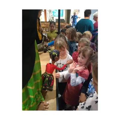 Children in Austria getting to meet one of our Indian puppets up close. The curiosity and excitement are universal.
