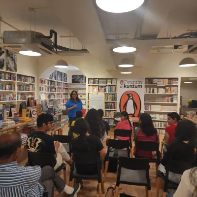 An inspiring poetry workshop in session, where young minds explored the art of poem-making one verse at a time. We regularly host creative, mind-expanding events for all ages.