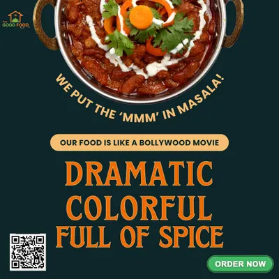 We put the 'Mmm' in masala! Our food is like a Bollywood movie: dramatic, colorful, and full of spice. Add some drama to your dinner.