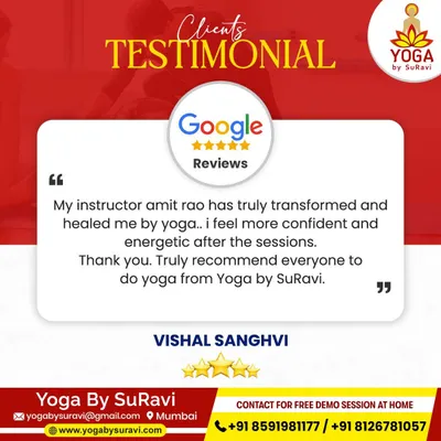 A wonderful review from our client Vishal Sanghvi. He highlights feeling more confident and energetic after our sessions, which is the transformation we aim to bring to every individual's life.