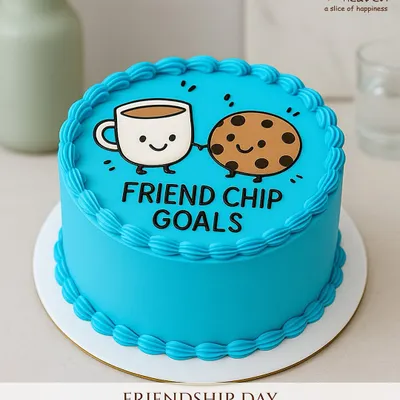For the friend who's the perfect chip to your cookie. Our "Friend Chip Goals" photo bento cake is a fun and quirky way to celebrate your bestie.