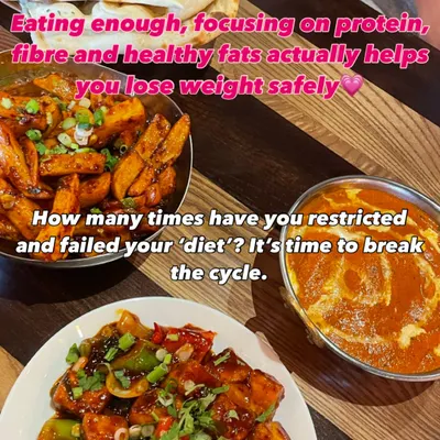 Eating enough, focusing on protein, fiber, and healthy fats, actually helps you lose weight safely. This delicious Indian meal is proof. It's time to break the cycle of restricting and failing.