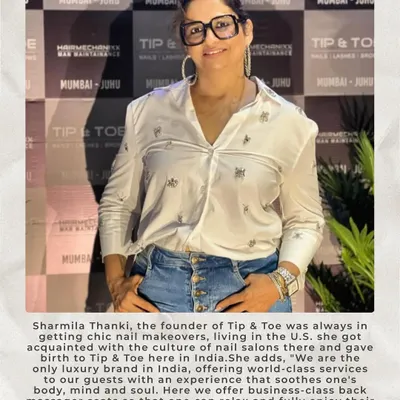 Meet our founder, Sharmila Thanki. She brought the culture of American nail salons to India, creating a luxury brand that offers world-class services and a relaxing experience.