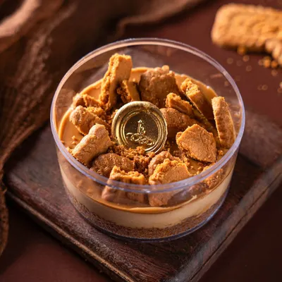 My Biscoff Cheesecake combines a creamy cheesecake filling with a crunchy, spiced biscuit base and topping. It's a delightful mix of textures in every spoonful.