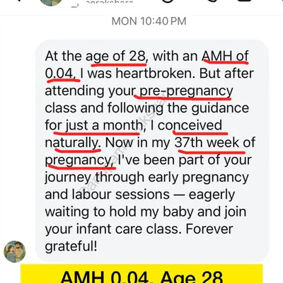 A low AMH level can be heartbreaking, but it doesn't mean natural conception is impossible. After just one month of following guidance from my pre-pregnancy class, this 28-year-old conceived naturally.