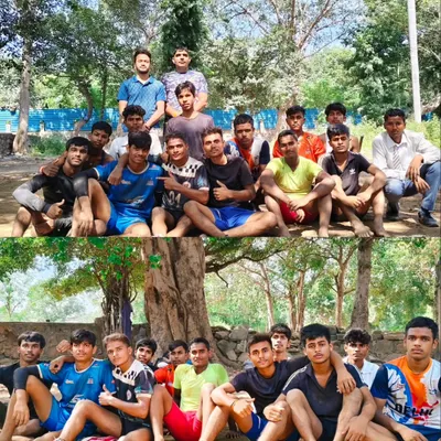 A collage of our Delhi state junior team. These pictures show the camaraderie and spirit of our players, both on and off the field.