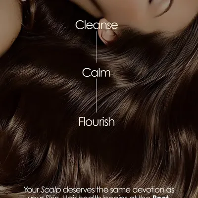 Our process is simple yet profound: cleanse, calm, and flourish. We believe your scalp deserves the same devotion as your skin, because true hair health always begins at the root.