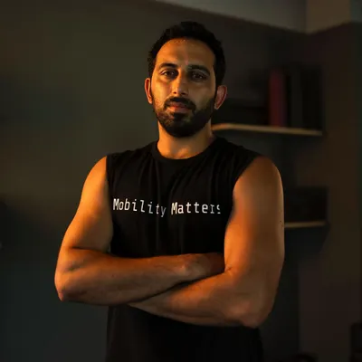 A more serious portrait from a recent shoot. The shirt says it all: Mobility Matters. It's the foundation of everything I teach and practice.
