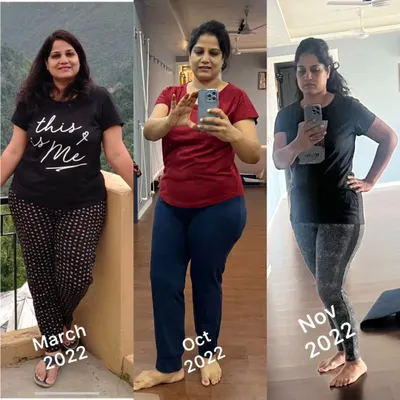 This is the power of consistency and believing in the process. This student's fat to fit journey shows the incredible changes that are possible when you practice yoga the right way. Her transformation from March to November is a testament to her hard work.