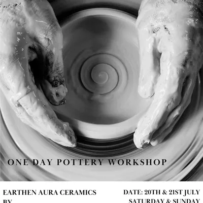 This black and white image captures the intense focus and tactile nature of wheel throwing. It's a powerful moment of connection between the artist and the clay.